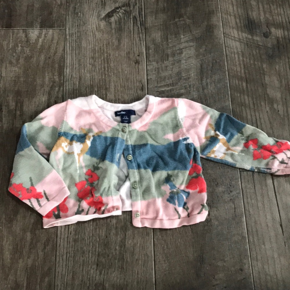 BabyGap deer & floral cardigan